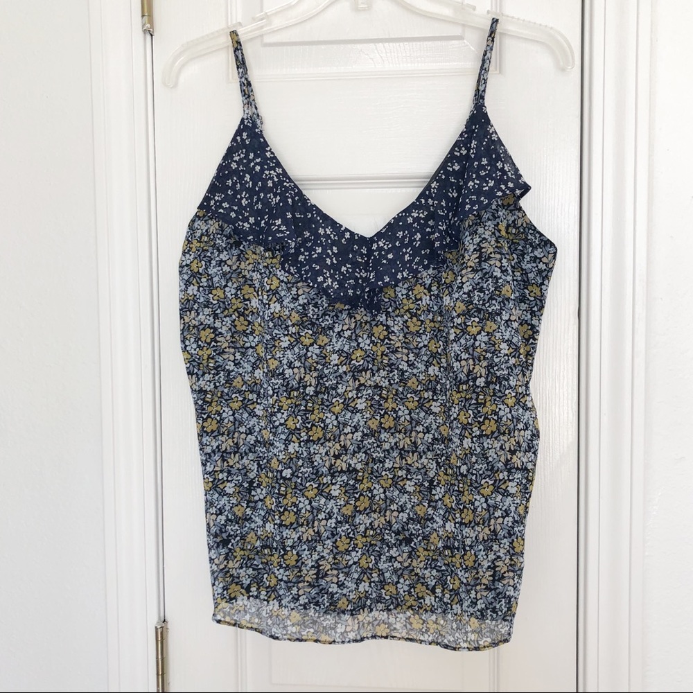 Banana Republic Factory Blue Ruffled Camisole Sleeveless